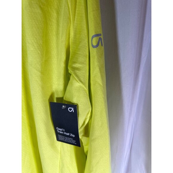 Gap GapFit Mens Half-Zip Train Sweatshirt Yellow Limon, Size XL - Picture 4 of 6